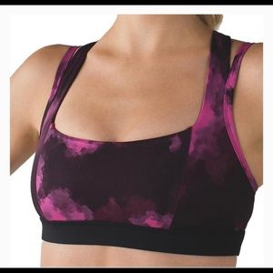 Lululemon Black pink blooming pixie splendour strappy run sports bra. 💪🏼